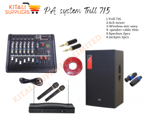 Trill peaker 715 + 16 channel mixer, Sony microphone+ 2pc specon+ 2pc Jack pin