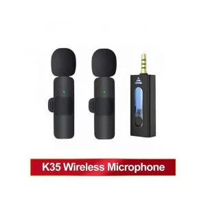 K35 Portable Mini Lapel Wireless Microphone – Plug & Play for iPhone & Android