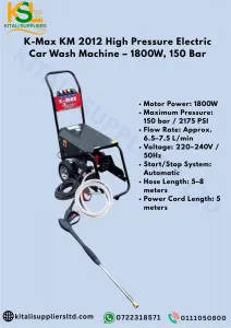 K-Max KM 2012 High Pressure Electric Car Wash Machine - 1800W, 150 Bar
