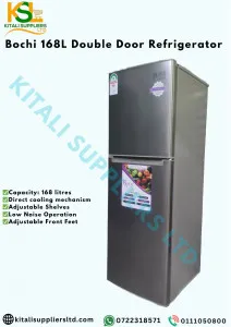 Bochi 168L Double Door Refrigerator