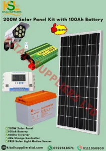 200W Solar Panel Kit with 100Ah Battery