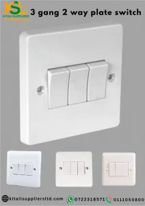 3 gang 2 way plate switch