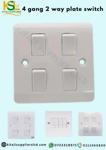 4 gang 2 way plate switch