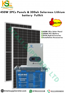 Solarmax™ 450W x 2 Solar Panel + 300Ah Lithium Battery + 3kVA Hybrid Inverter – Complete Off-Grid Power Solution