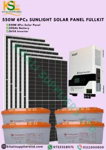 550W 6PCS SUNLIGHT SOLAR PANEL FULLKIT