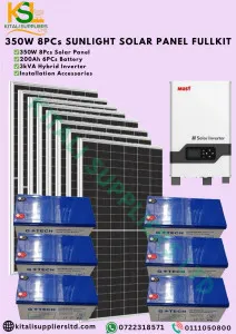 350W 8PCS SUNLIGHT SOLAR PANEL FULLKIT