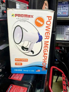 Promax 15W Portable Public Address System with Siren – Power Megaphone PA Speaker