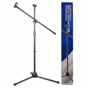 BNK Professional Tripod Microphone Stand with Dual Mic Holders – Adjustable for Public Address & Church Systems
