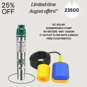 96V 1000W Submersible Pump | 90M Head | Deep Well DC Solar Water Pump