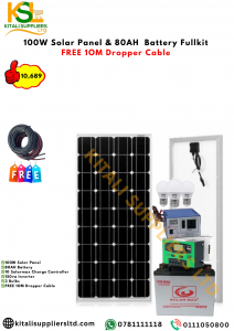 Solarmax 100W Solar Panel + 80Ah Battery Full Kit with FREE 10M Dropper Cable – Compact & Reliable Power Solution
