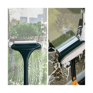 ClearView™ 2-in-1 Window Cleaner Brush & Glass Scraper – Wet & Dry Double-Sided Extendable Wiper for Windows, Mirrors & Cars
