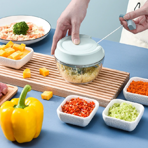 KitchenPro™ Mini Manual Food Chopper – Multi-Functional Garlic, Meat, and Vegetable Crusher & Grinder