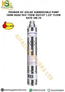 Premier 180W 24V DC Solar Submersible Pump – 60M Head, 1.2 m³/h Flow Rate