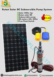 250W Solar Panel + Rutan 250W Submersible DC Pump Kit