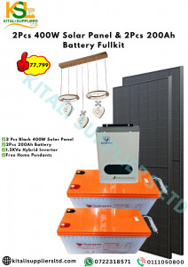 Solarmax 1.6kW Solar Fullkit – 2×400W Panels + 2×200Ah Batteries + 1.5kVA Hybrid Inverter + Free Home Pendants