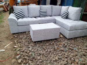 6 Seater Corner Sofa – Modern L-Shaped Living Room Sofa with Cushions
