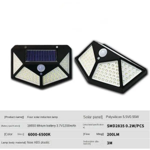 Solar Outdoor Garden Lights – Motion Sensor 4-Sided Wall Lights for Porch, Patio & Household Lighting