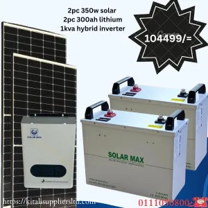 700W Solar Kit with 2x 300Ah LiFePO4 Batteries & 1kVA Hybrid Inverter – Heavy-Duty Power Solution