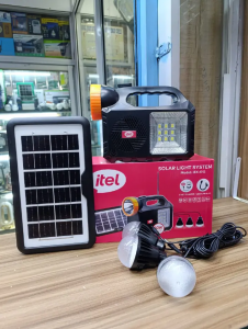 Easy Power I Itel Solar Lighting System 80W Solar Lighting System with FM Radio & Bluetooth Speaker – 6V 3.2 W Solar Panel, 3 Bulbs, Phone Charging