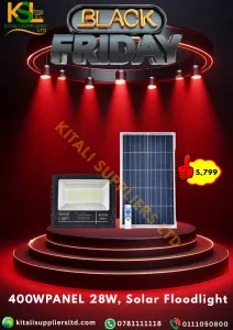 Black Friday Deal – 28W Solar LED Floodlight with 400W Panel – Ultra Long Runtime Outdoor Light with Remote & Motion Sensor