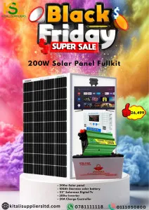 ⚡️ Buy Complete 200W Solar Power Kit with 300W Inverter & 100Ah Battery | Kitali Black Friday Sale! ⚡️