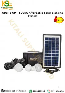 GDLITE GD-8006A Affordable Solar Lighting System – Portable LED Lighting & USB Charger