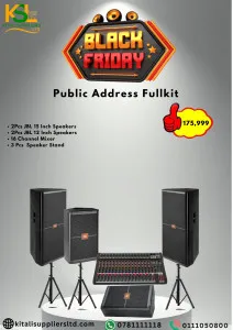JBL 15” & 12” Speaker Bundle with 16-Channel Mixer & Stands | Black Friday Deal