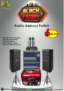 2x JBL 15” Speakers + 2.4kVA Generator + Mixer & Wireless Mic | Black Friday Deal