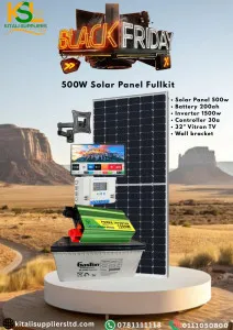 500W Solar Kit with 32" Vitron TV – 200Ah Battery, 1500W Inverter, 30A Controller & Wall Bracket