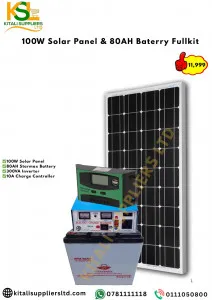 100W Solar Panel & 80Ah Battery Full Kit – Off-Grid Power Solution