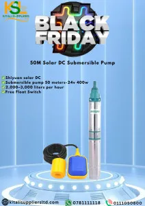 Shiyuan 24V Submersible Water Pump – 50m Head, DC Solar Pump
