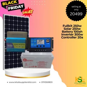Fullkit 250W Solar Power Kit – Complete Off-Grid System with Battery, Inverter & Controller