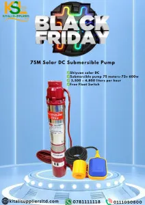 Rutan 72V Submersible Water Pump – 75m Head, High-Lift DC Solar Pump