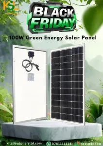 Green Energy 100W Solar Panel – 12V Monocrystalline High Efficiency