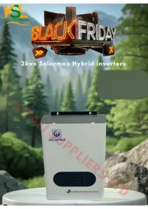 SolarMax 2KVA Hybrid Inverter – 24V DC Input, Pure Sine Wave Output, LCD Display, Dual Solar & AC Charging, Reliable Backup Power for Home or Office.