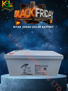 Ritar 200Ah 12V Deep Cycle Solar Battery – Sealed Maintenance-Free AGM Battery for Solar, Backup & Off-Grid Power