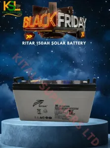 Ritar 150Ah 12V Deep Cycle AGM Battery – Sealed Maintenance-Free Power Solution for Solar, RV, Marine, Backup & Off-Grid Systems.