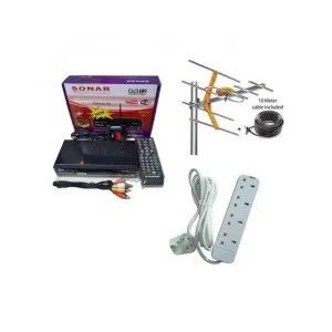 Sonar Free to Air Decoder with TV Aerial and Extension Cable | Enjoy Clear HD Channels Anytime
