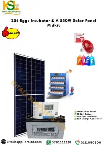 256 Eggs Incubator & 550W Solar Panel Mid Kit – Large-Scale Solar Poultry Hatching System