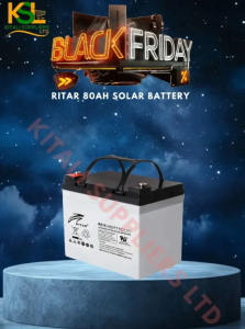 Ritar 80Ah Deep Cycle Battery – 12V Sealed Maintenance-Free AGM Battery | Reliable Solar & Inverter Power Storage