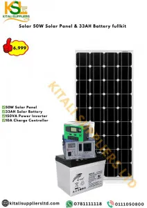 Solar 50W Solar Panel & 33AH Battery Full Kit – Complete Home Solar Power System