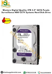 Western Digital 2TB 3.5" SATA Purple Surveillance HDD – Reliable Storage for CCTV Systems