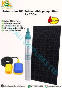 Rutan Solar DC Submersible Pump 50m – 12V 250W | High Efficiency Deep Well Water Pump for Agriculture & Home Use