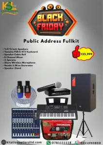 Public Address Fullkit – Complete Professional PA System with Amplifier, Speakers & Microphone for Clear, Powerful Sound