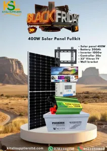 400W Solar Panel Kit with 200Ah Battery, 1000W Inverter & 32” VITRON TV – Off-Grid System
