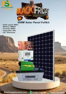 350W Solar Panel Kit with 200Ah Luminous Battery & 32” TV – Off-Grid System | Black Friday