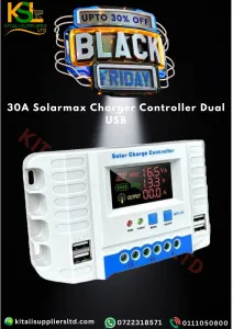 🔥 High-Quality 30A Solarmax Charge Controller + Dual USB | PWM Efficiency 🔥