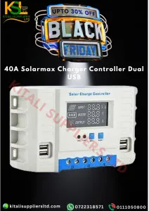 Solarmax 40A Solar Charge Controller with Dual USB – Smart Solar Regulator