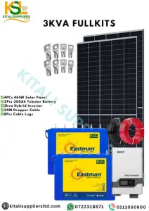 Complete 3kVA Solar Power Kit – 4×465W Panels + 200Ah Batteries + Hybrid Inverter | Off-Grid Solar System