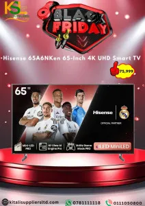 Hisense 65A6NKen 65-Inch 4K UHD Smart TV | Dolby Vision, HDR10, AI Upscaling & Voice Control